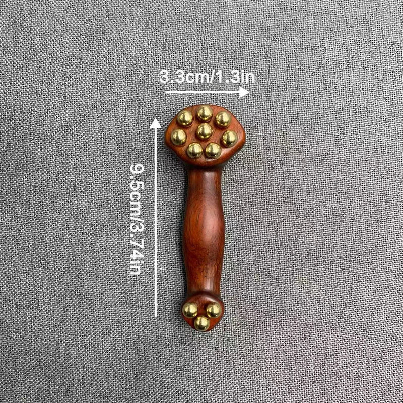 Gua Sha Tool, Sandalwood Gua Sha Massager with Brass Beads – image 8