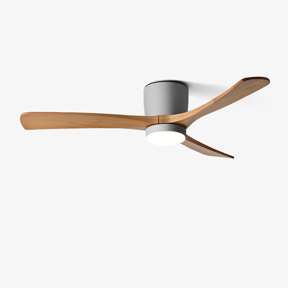 Ceiling Fan with Light and Remote, LED Ceiling Fan with Wooden Blades, Modern Ceiling Fan Light for Bedroom
