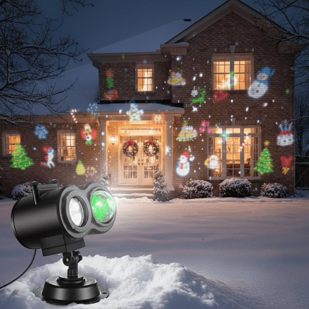 Christmas Projector Lights Outdoor, Xmas Projector with 16 Slides, Christmas Lights for House, Outdoor Christmas Decorations