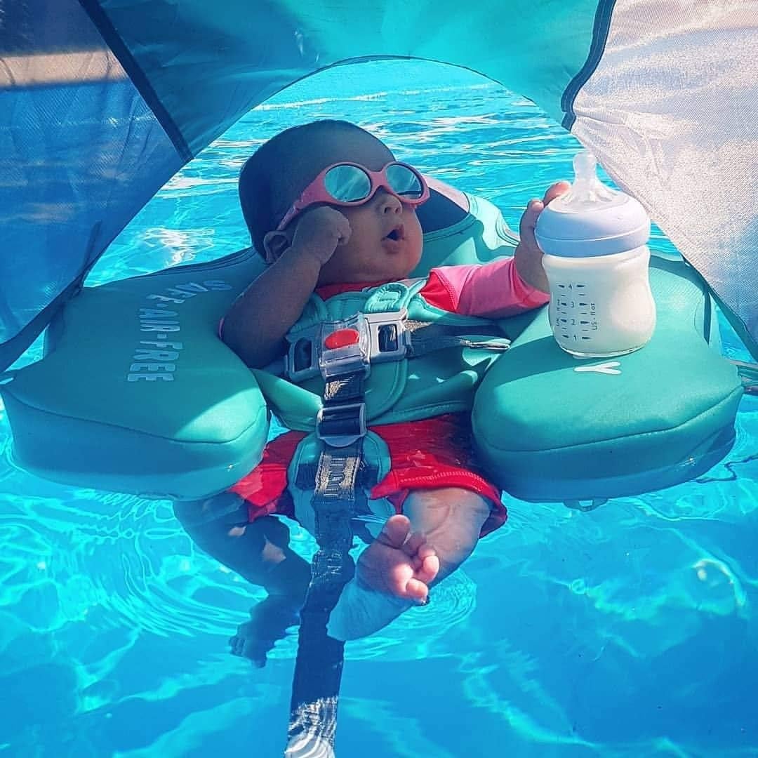 Baby Swimming Trainer | Non-Inflatable Float with Sun Canopy | Safe Water Exploration for Infants