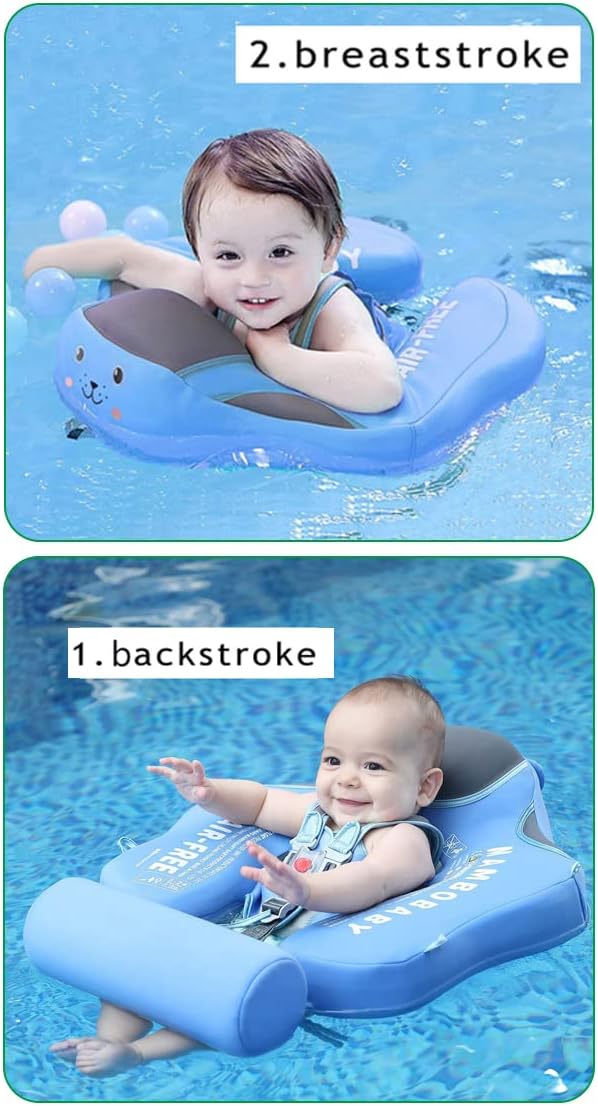 Baby Swimming Trainer | Non-Inflatable Float with Sun Canopy | Safe Water Exploration for Infants 3