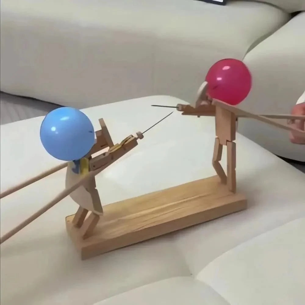 2 Player Game with Bamboo Toy Swords, Balloon Popping Game, Party Games and Wooden Toys for Birthday Parties