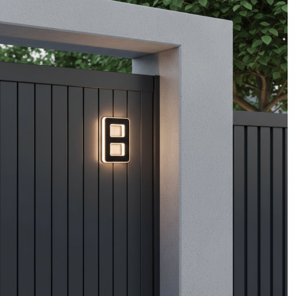 House Number Sign with LED Light, Door Numbers 0 to 9