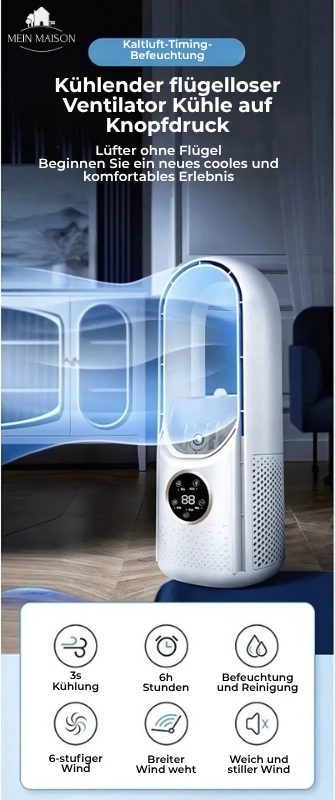 Blade-less USB Fan | Adjustable Speed & Timer | Compact Design for Refreshing Comfort 5