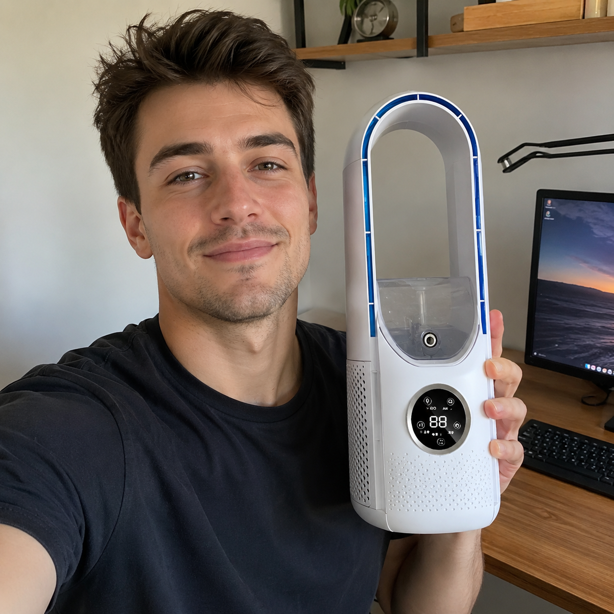 Bladeless Portable Air Conditioner | Quiet Cooling Fan with Remote Control | Compact Design for Personal Comfort 0
