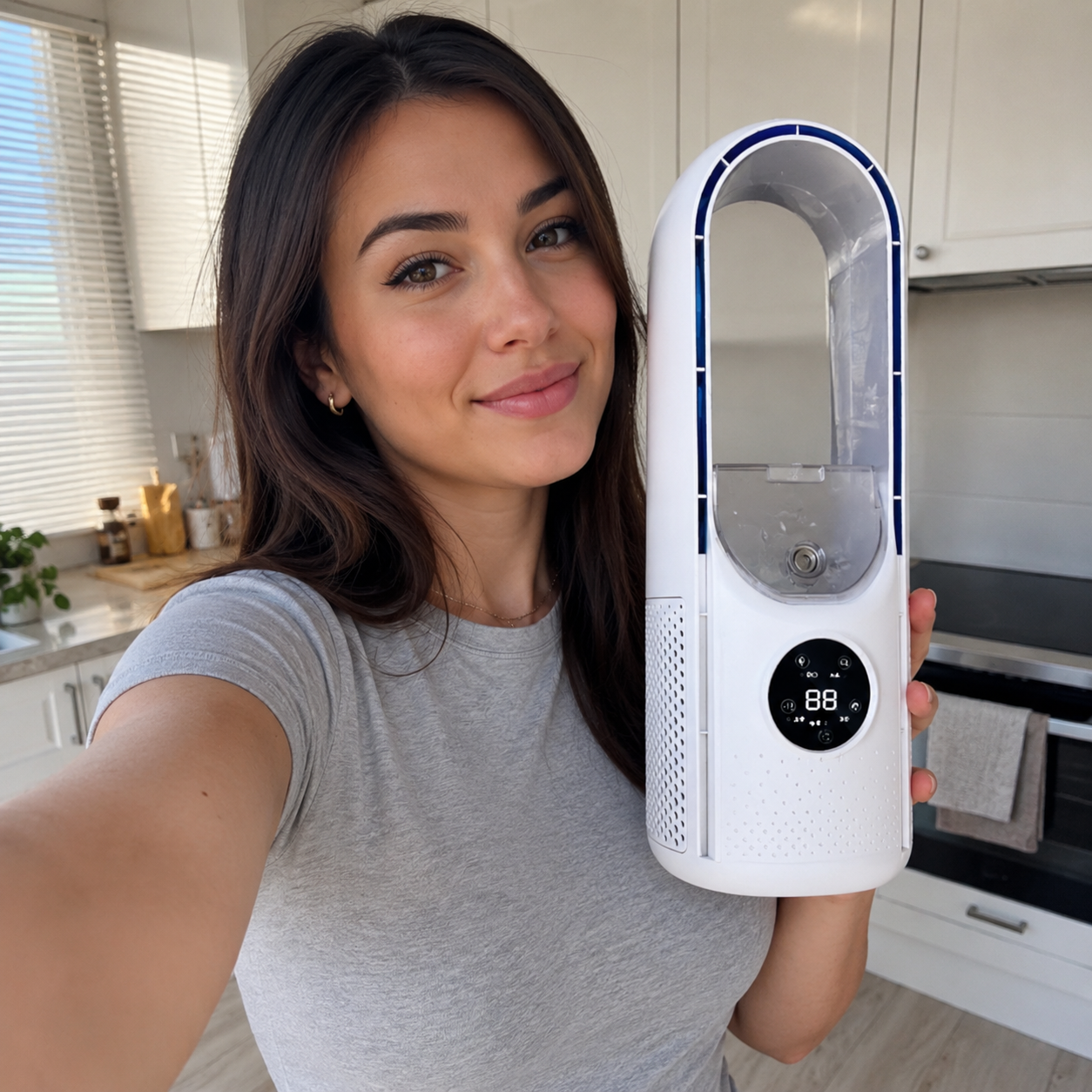 Bladeless Portable Air Conditioner | Quiet Cooling Fan with Remote Control | Compact Design for Personal Comfort
