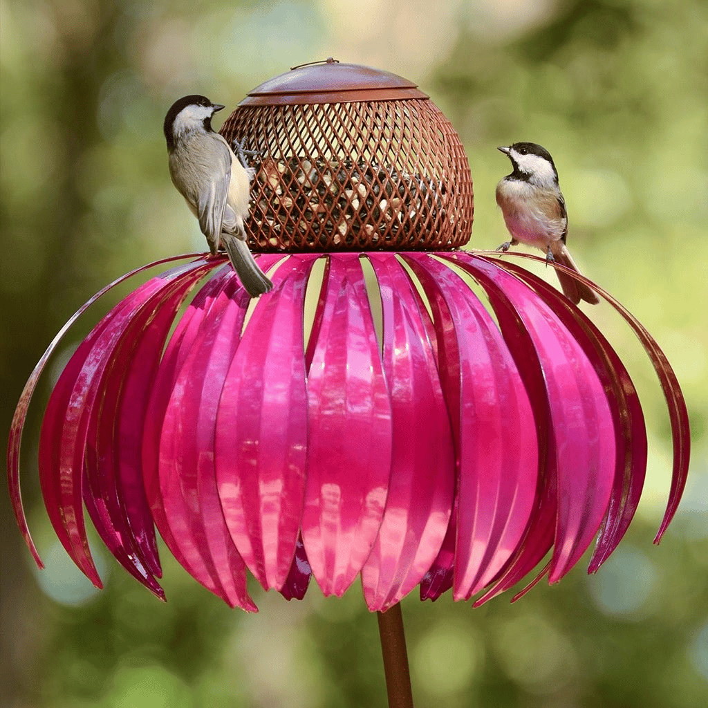 Bird Feeders, Garden Bird Feeder in Flower Cone Shape, Weatherproof Balcony Bird Feeder for Terrace_02