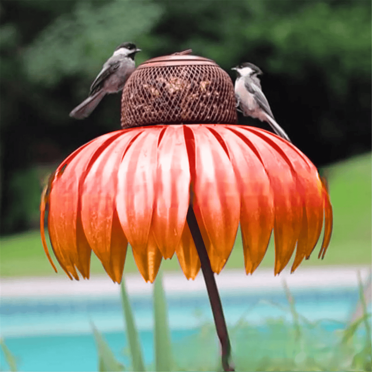 Bird Feeders, Garden Bird Feeder in Flower Cone Shape, Weatherproof Balcony Bird Feeder for Terrace_05