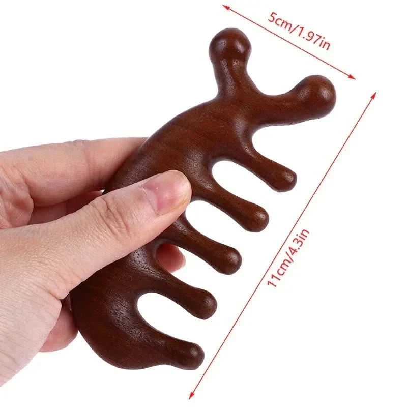 Wide Tooth Comb, Sandalwood Wooden Comb for Scalp Massage, Anti Static Hair Comb for Everyday Hair Care_07