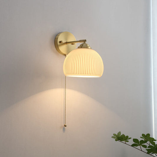 BrassAura | Elegant Ribbed Glass Modern Wall Sconce 0