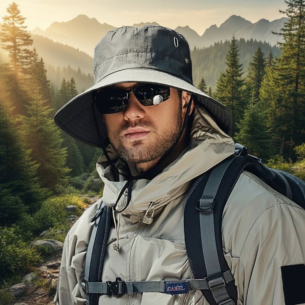 Sun Hats, Wide Brim Sun Hat for Hiking and Fishing, Breathable Foldable Summer Hat with Adjustable Fit_01
