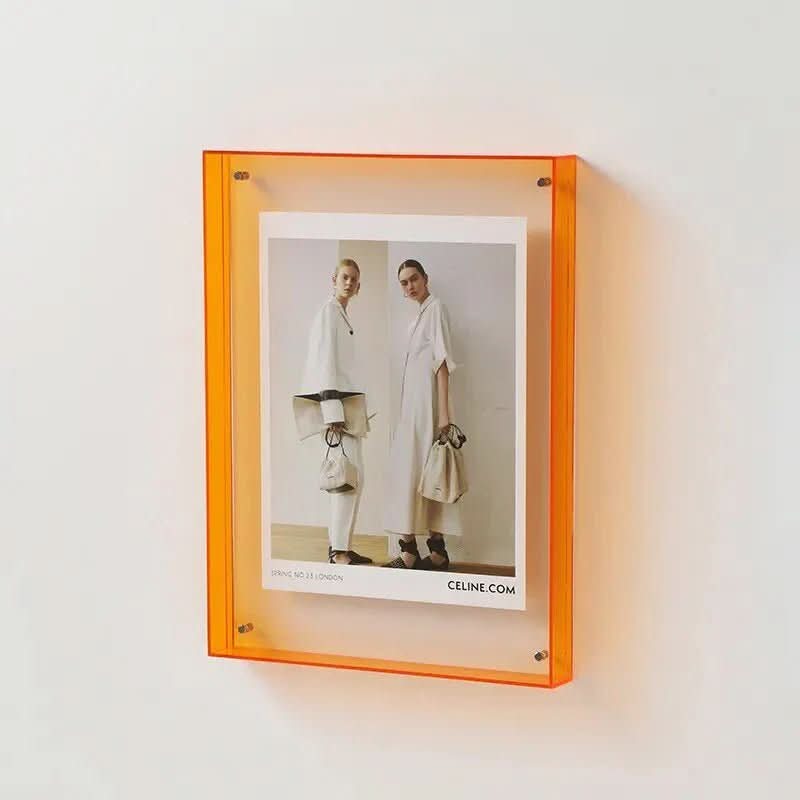 Acrylic Photo Frame, Colourful Picture Frames with Floating Effect, Perspex Photo Frame in 5 Sizes and 9 Colours