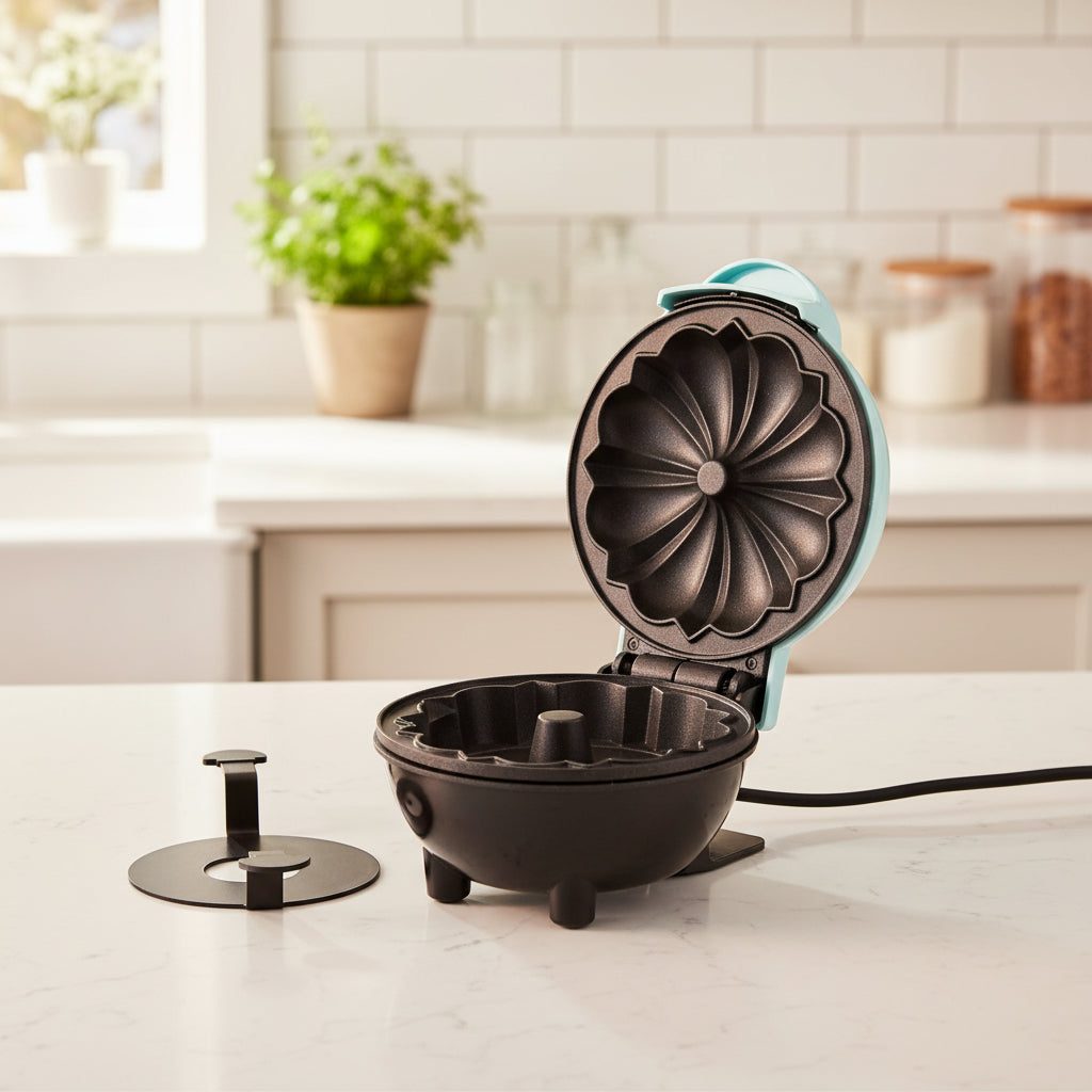 Mini Bundt Cake Maker, Electric Cake Maker with Non Stick Plates, Kitchen Gadgets for Quick Desserts and Snacks