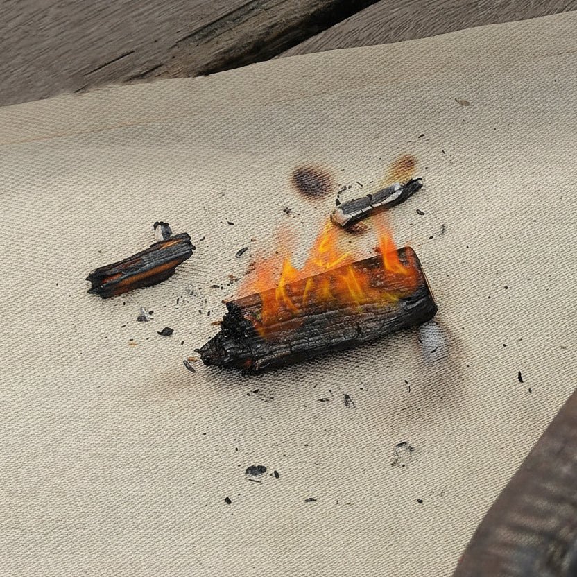 Fireproof Heat Mat, Fibreglass Fire Pit Mat with Folded Edges and 4 Holes