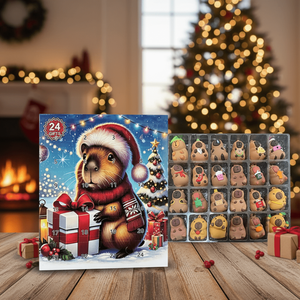 Kids Advent Calendar with 24 Capybara Toys, Cute Capybara Christmas Countdown, Capybara Gifts and Stocking Filler_00