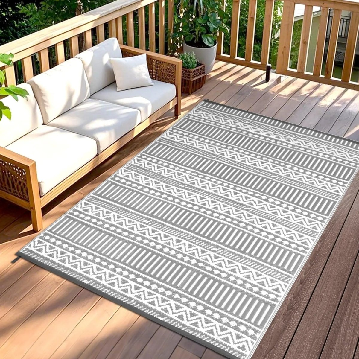 Outdoor Rugs for Patios, Machine Washable Rug for Balcony and Terrace, Non Slip Indoor Outdoor Rug