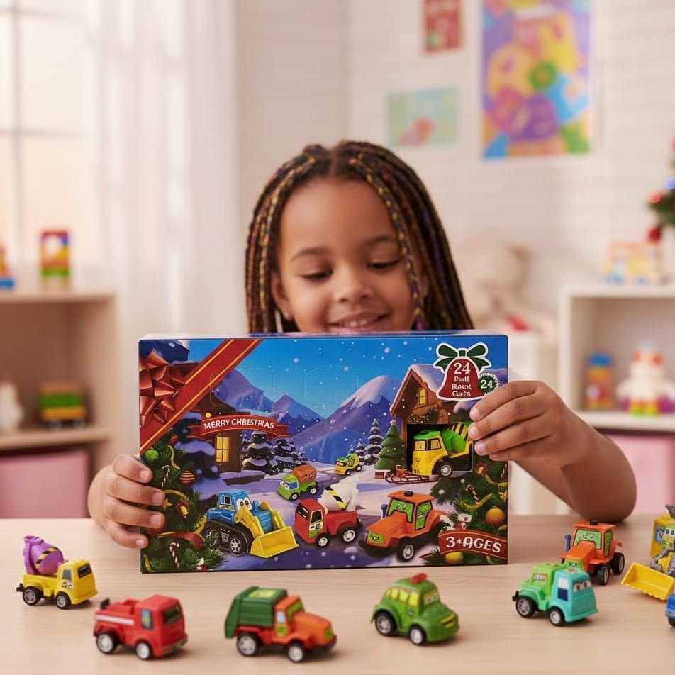 Advent Calendar 2026 for Kids, Childrens Advent Calendar with 24 Die Cast Cars, Car Advent Calendar, Christmas Countdown