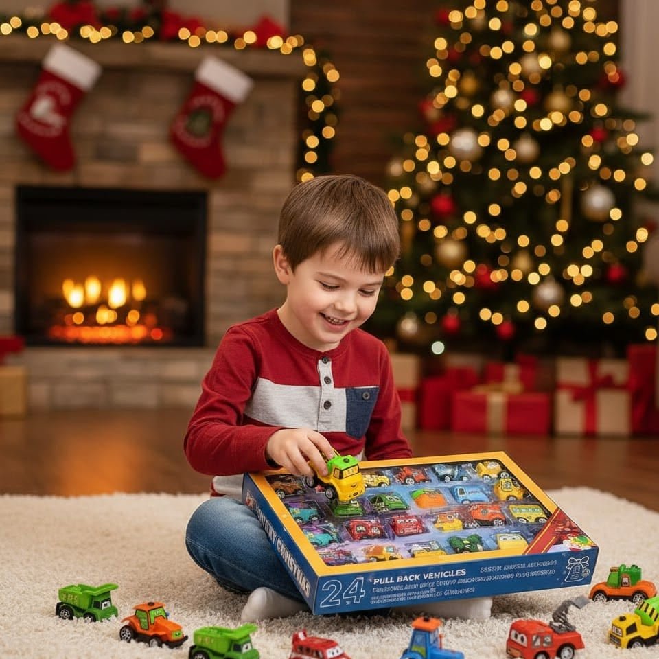 Advent Calendar 2026 for Kids, Childrens Advent Calendar with 24 Die Cast Cars, Car Advent Calendar, Christmas Countdown_02