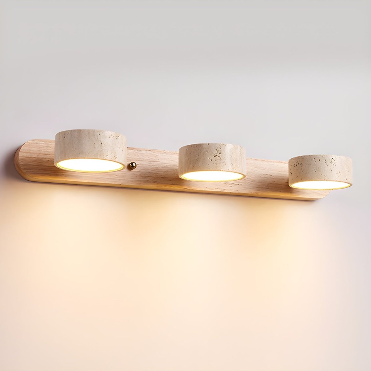Living Room Wall Lights, Travertine LED Wall Light with Wood, Wall Sconce for Bedroom and Hallway_13