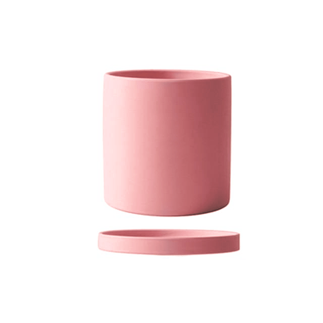 Indoor Plant Pots with Saucers, Ceramic Plant Pot with Drainage Hole, Herb Planter, Indoor Planter for Houseplants_09