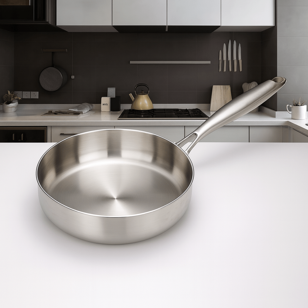 Stainless Steel Pan, Non Stick Frying Pan for Induction Hob and Gas, 316 Stainless Steel Skillet_00