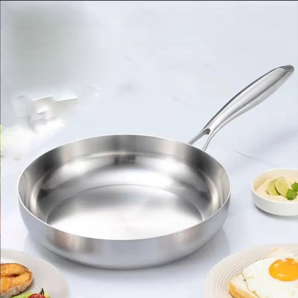 Stainless Steel Pan, Non Stick Frying Pan for Induction Hob and Gas, 316 Stainless Steel Skillet_04