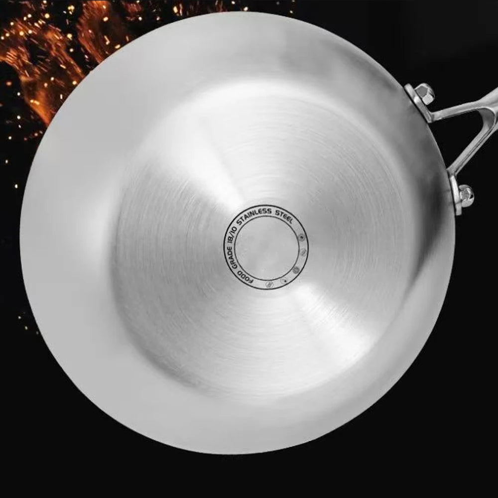 Stainless Steel Pan, Non Stick Frying Pan for Induction Hob and Gas, 316 Stainless Steel Skillet_05