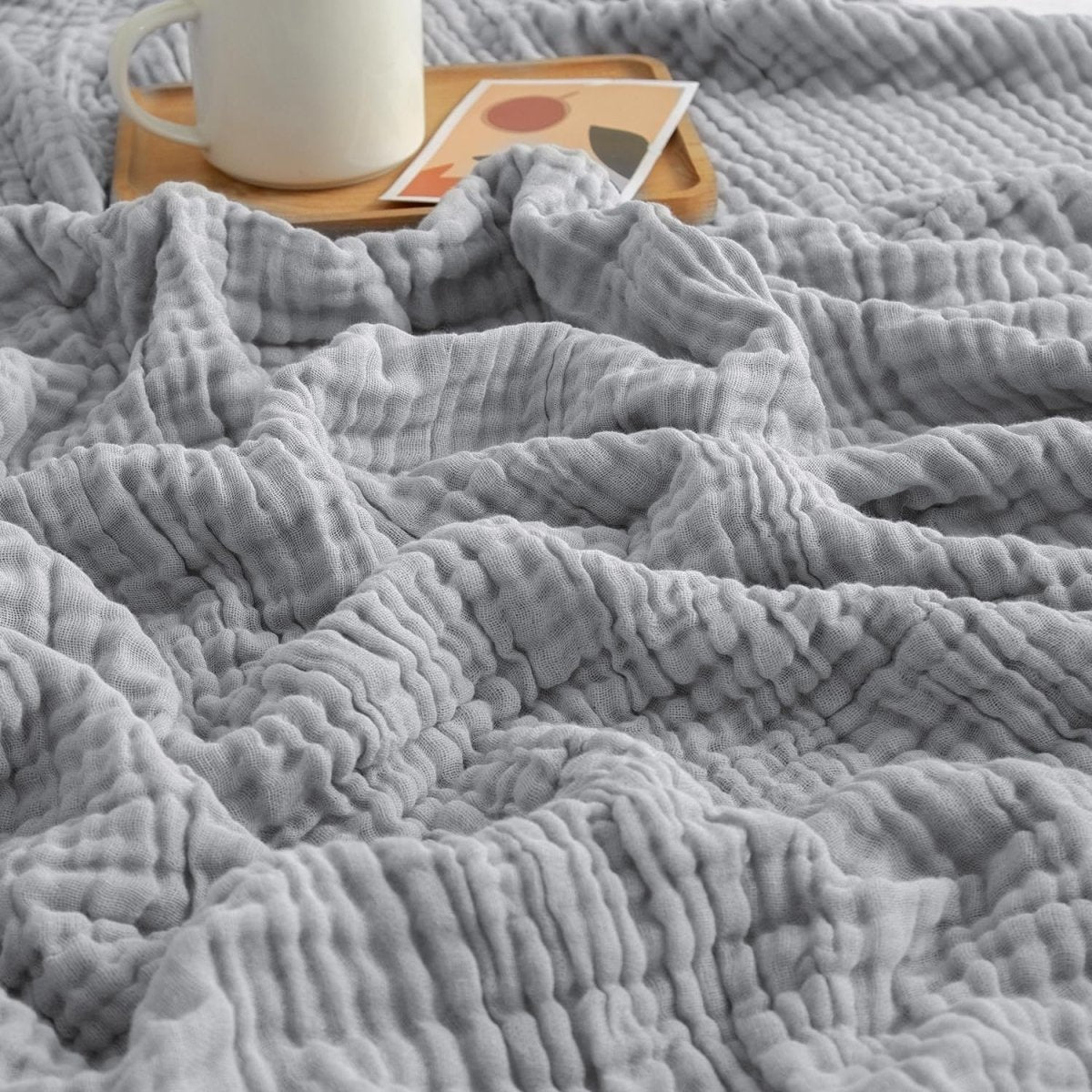 Cooling Blanket for Summer, Lightweight Muslin Blanket for Bed, Breathable Cotton Sofa Throw_09
