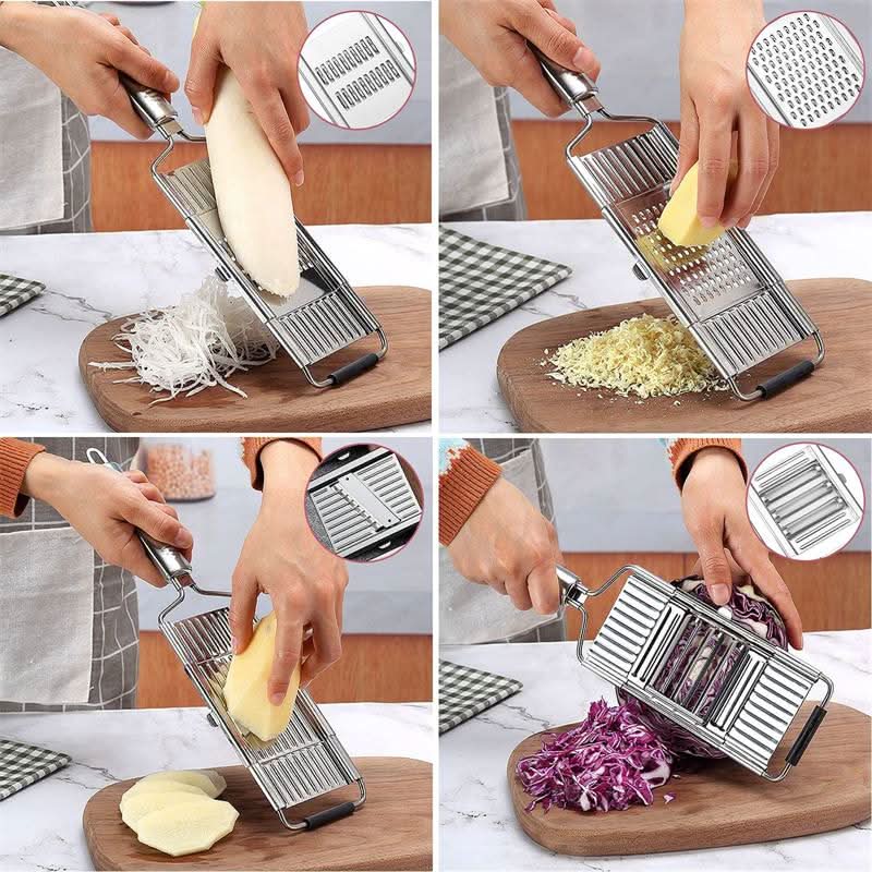 Vegetable Slicer with Replaceable Stainless Steel Blades, Vegetable Chopper, Grater, Fruit Slicer, Kitchen Gadgets_00