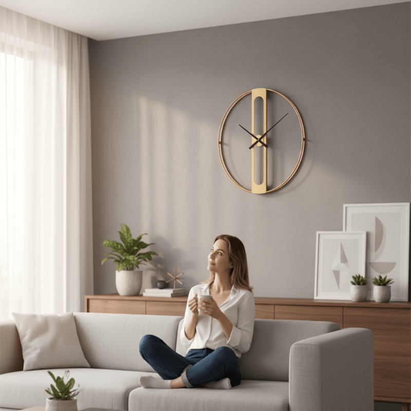 Large Wall Clocks, Black or Gold Clock 50 cm – image 8