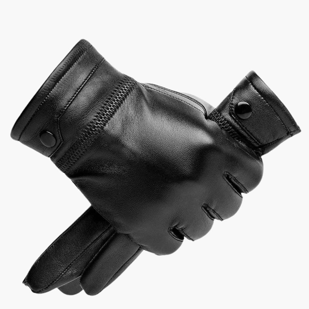 Mens Leather Gloves, Black Leather Gloves for Men – image 4