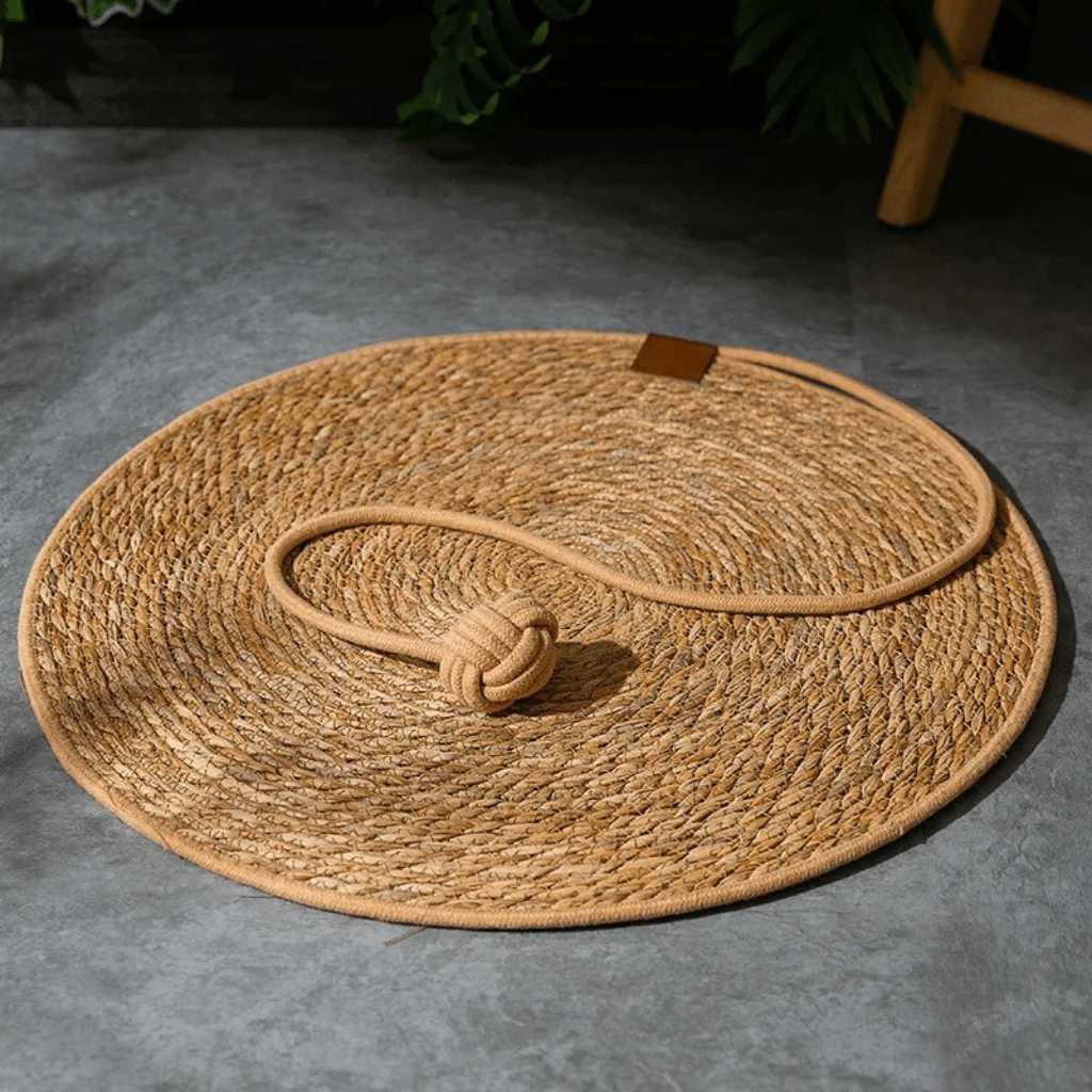Cat Scratching Mat, Rattan Scratching Mat for Cats 40 cm, Cat Scratcher for Floor and Wall, Sofa Protector for Cats