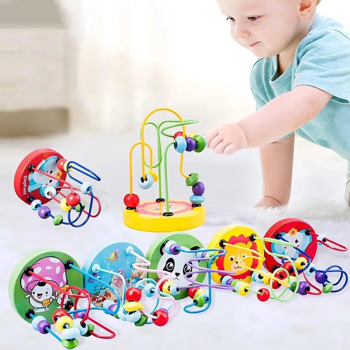 Wooden Bead Maze, Bead Roller Coaster for Kids, Wooden Toys for 3 Year Olds, Wooden Sensory Toys_04