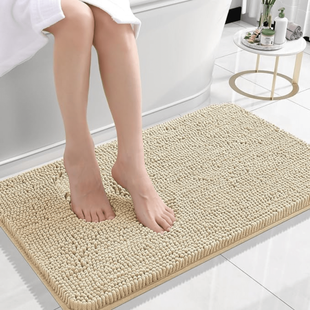 Non Slip Bath Mat, Chenille Bathroom Mat with TPR Backing, Fluffy Shower Mat and Bath Rug, Bathroom Accessories_05