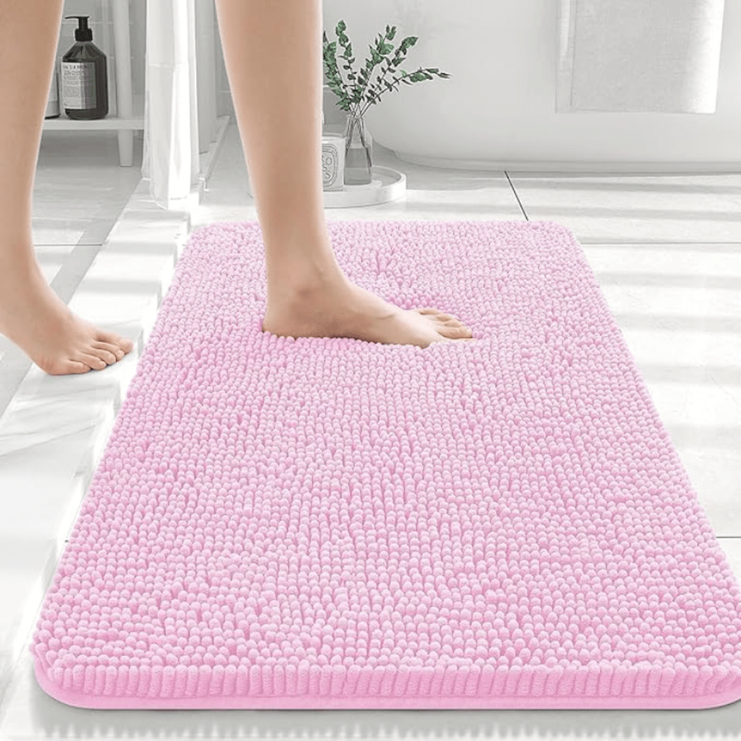 Non Slip Bath Mat, Chenille Bathroom Mat with TPR Backing, Fluffy Shower Mat and Bath Rug, Bathroom Accessories_08