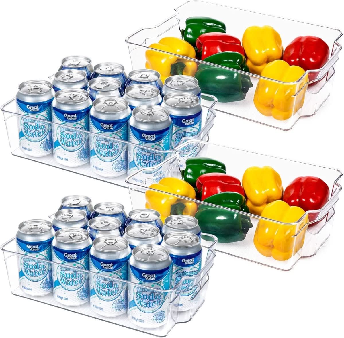 Plastic Storage Boxes Set of 4, Food Storage Containers for Freezer and Pantry – image 8