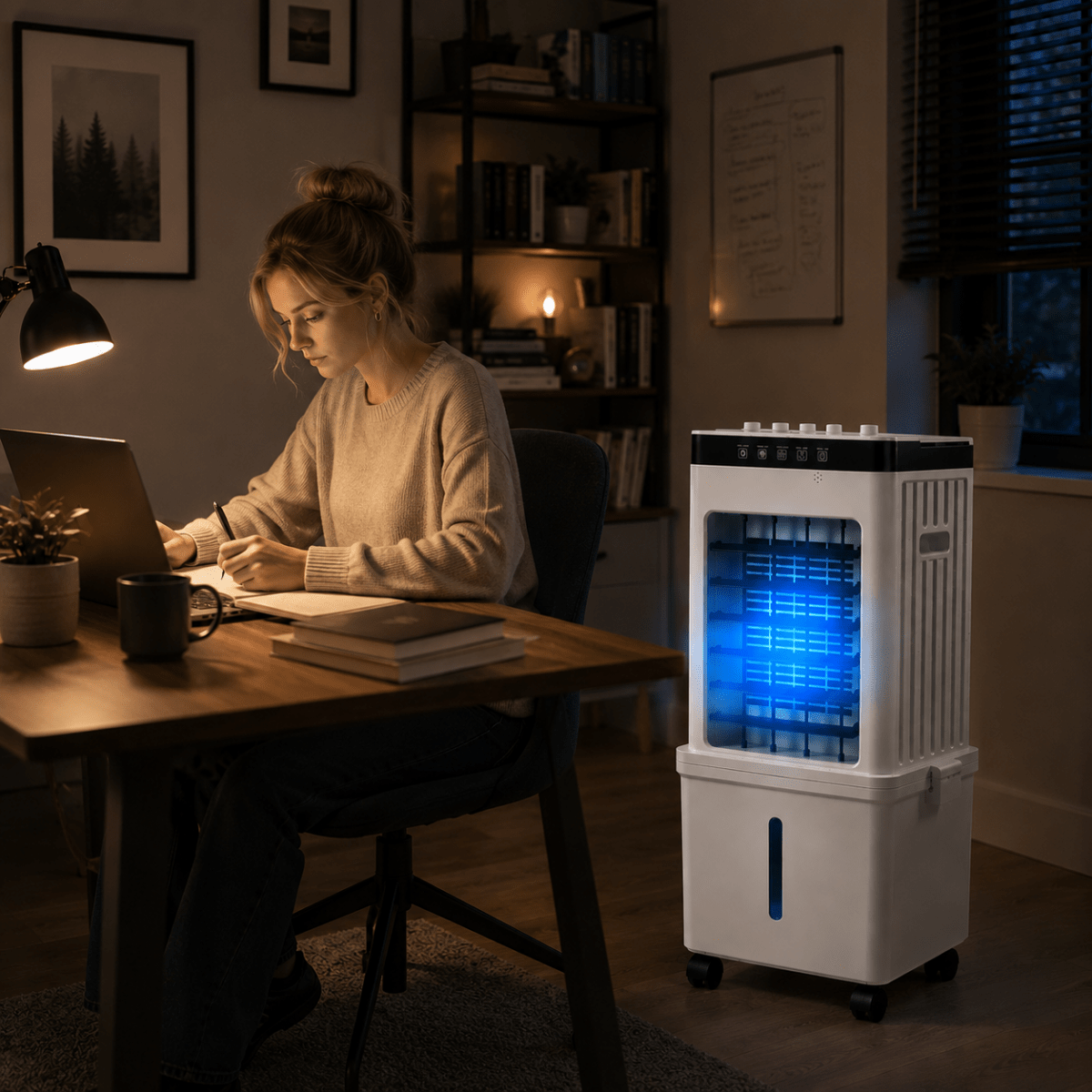 Portable Air Cooler 3 in 1, Air Cooling Fan with Remote Control and Ice Packs, Evaporative Air Cooler for Home