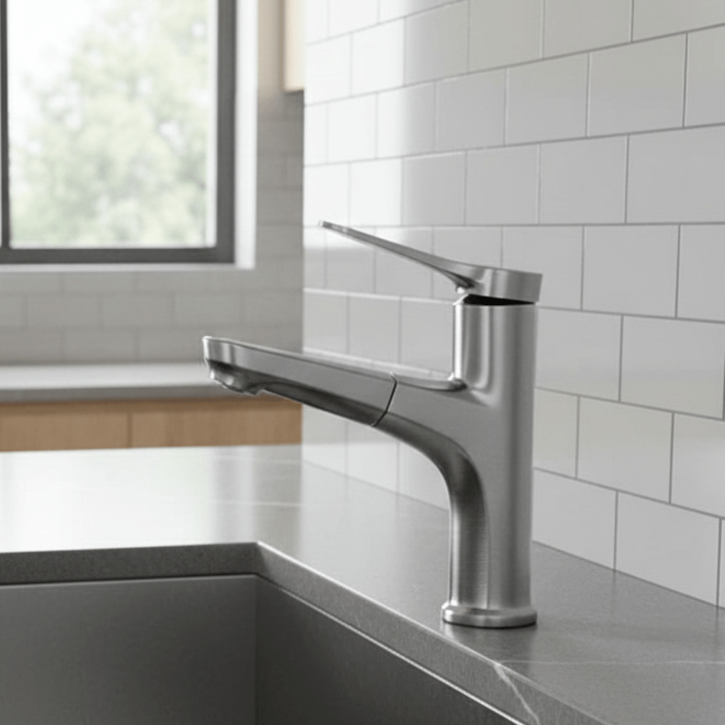 Bathroom Taps, Basin Tap with Pull Out Flexible Hose, Bathroom Mixer Tap in Copper, Bathroom Sink Tap for Washbasins