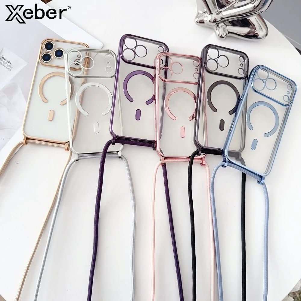 Adjustable Phone Lanyard with Clear MagSafe Case, Phone Case with Strap