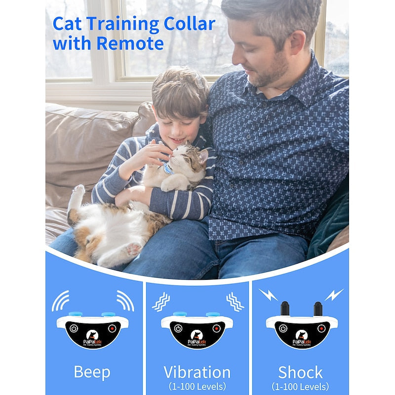 Cat Training Collar | Remote Control Adjustable Settings for Safe Behavior Correction 5