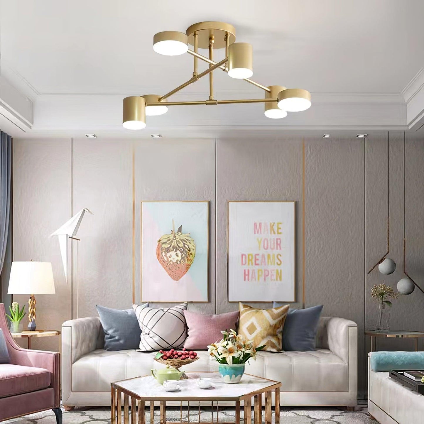 CelestialSphere | Elegant Modern Brass 6-Light Sputnik Ceiling Fixture 2