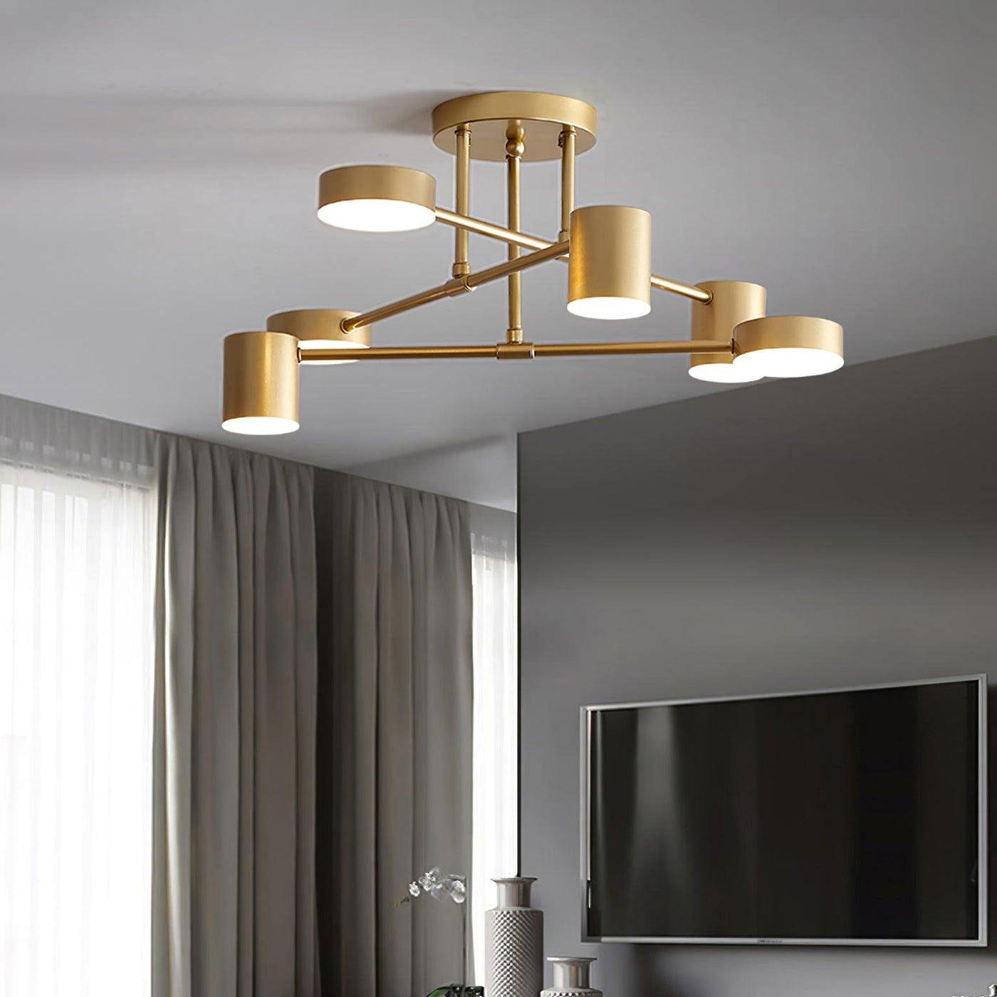 CelestialSphere | Elegant Modern Brass 6-Light Sputnik Ceiling Fixture 4