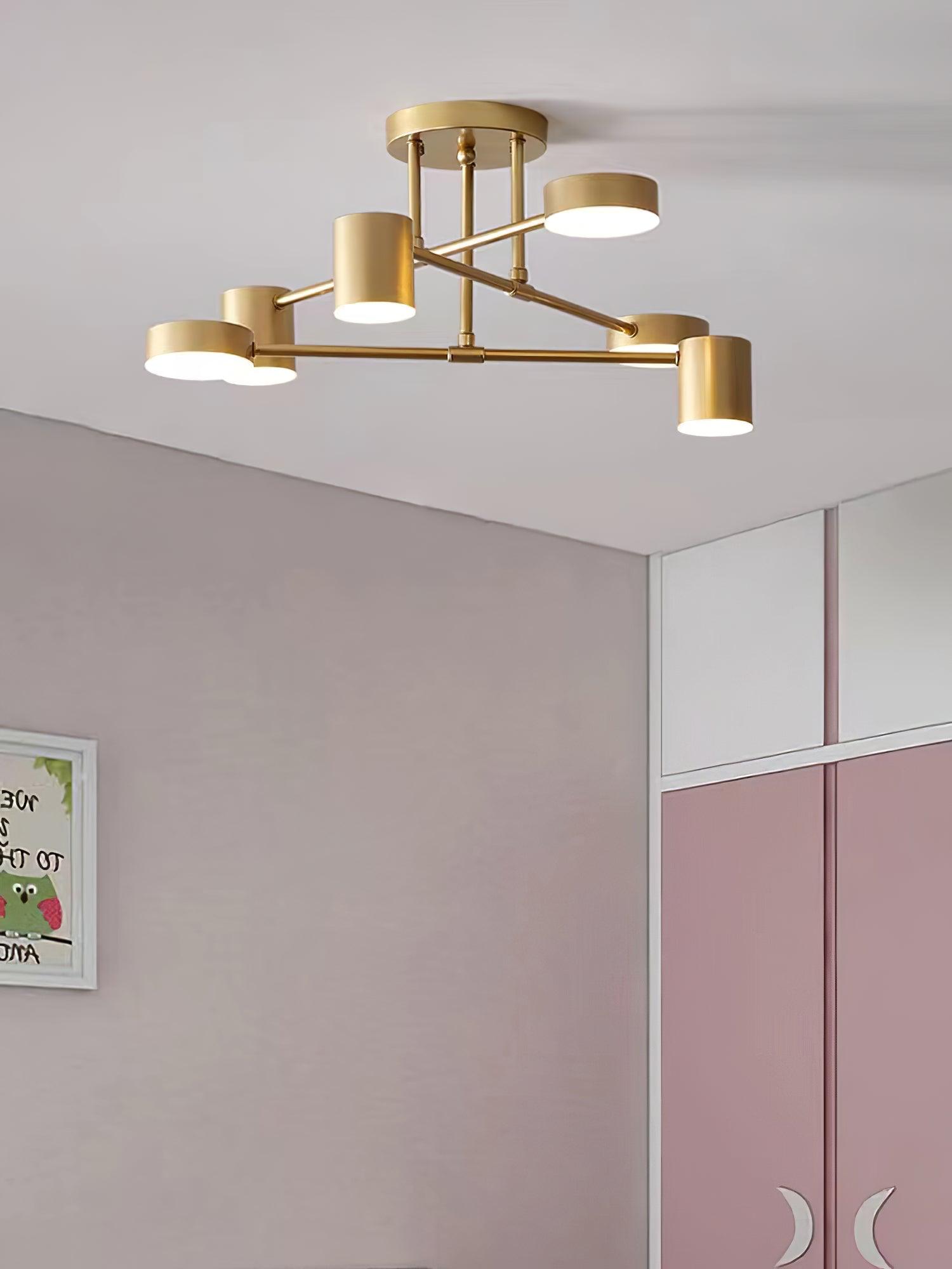 CelestialSphere | Elegant Modern Brass 6-Light Sputnik Ceiling Fixture 5