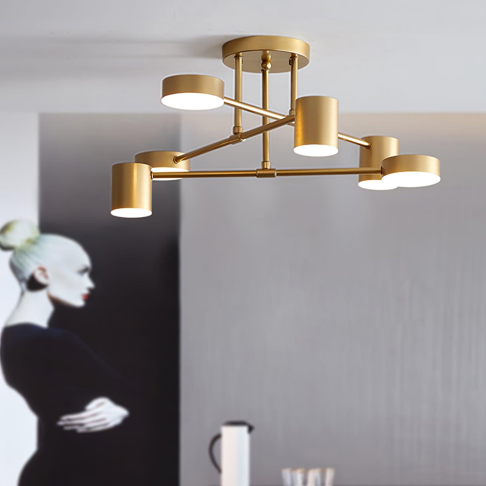 CelestialSphere | Elegant Modern Brass 6-Light Sputnik Ceiling Fixture 6