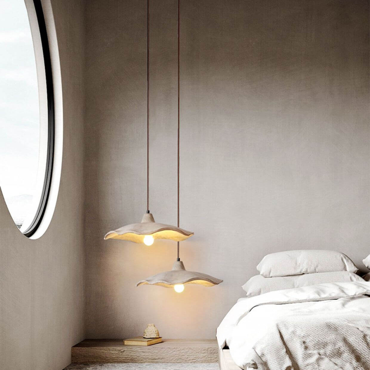 CementoFlora | Elegant Handcrafted Vintage Cement Flower Pendant Light 5