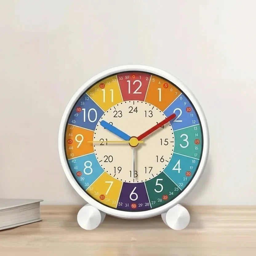 Childrens Alarm Clock, Silent Non Ticking Teaching Clock with Cartoon Design, Analogue Alarm Clock for Kids Bedroom_00