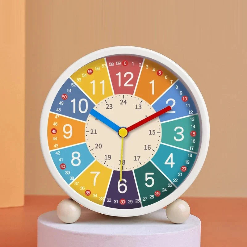 Childrens Alarm Clock, Silent Non Ticking Teaching Clock with Cartoon Design, Analogue Alarm Clock for Kids Bedroom_03