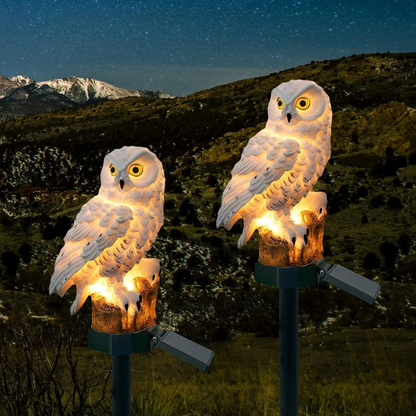 Charming Owl | Solar Lantern with Warm White LED Light | Waterproof Solar Garden Lamp for Enchanting Outdoor Ambiance 1