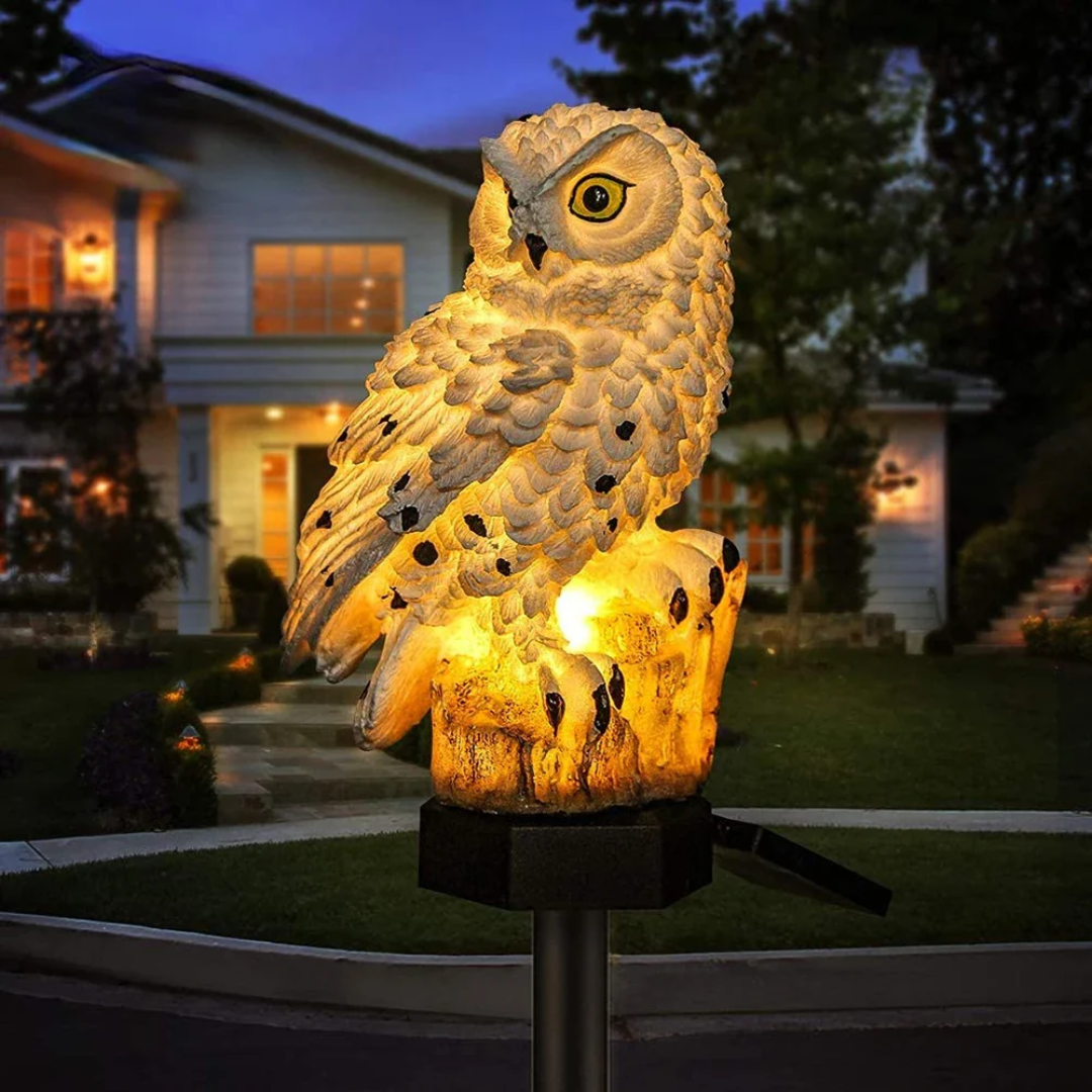 Charming Owl | Solar Lantern with Warm White LED Light | Waterproof Solar Garden Lamp for Enchanting Outdoor Ambiance 3