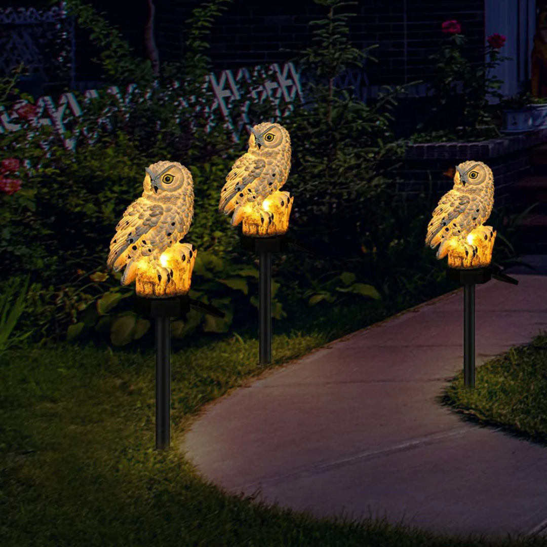 Charming Owl | Solar Lantern with Warm White LED Light | Waterproof Solar Garden Lamp for Enchanting Outdoor Ambiance 4